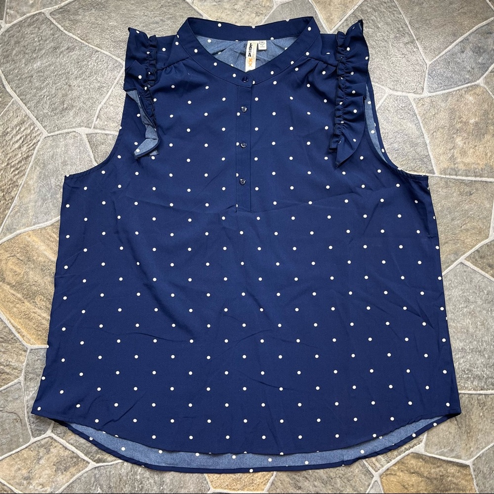 Lara Fashion Polka Dot Sleeveless Top